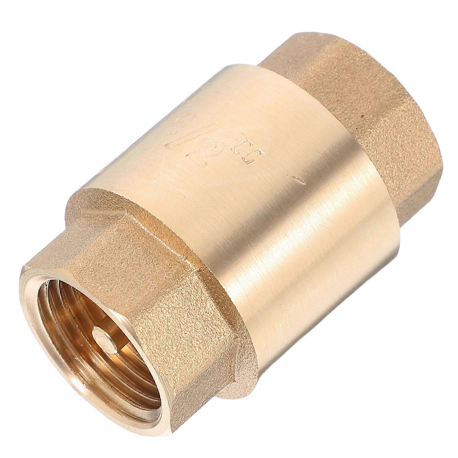 Backflow Preventer Brass Vertical Check Valve for Home 4Pcs Golden Dual Thread