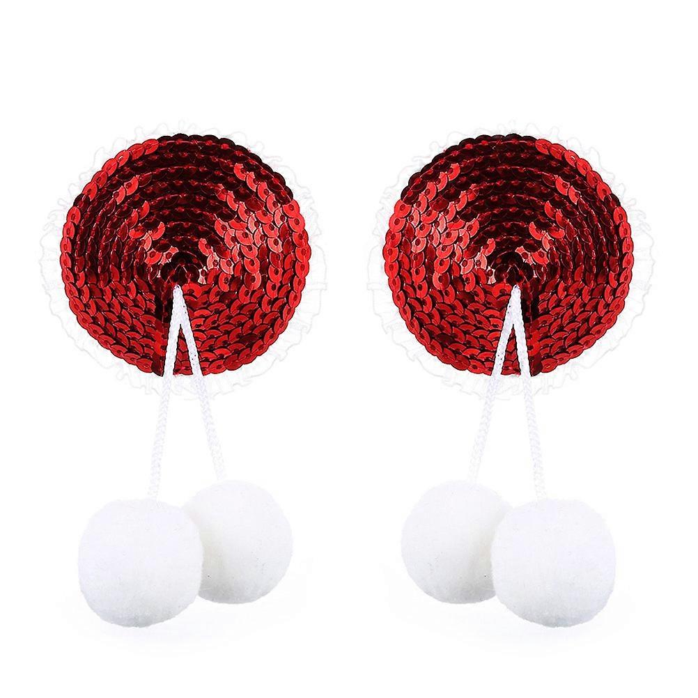 Pasties Sequin Tassel Cover for Use 1Pair Red