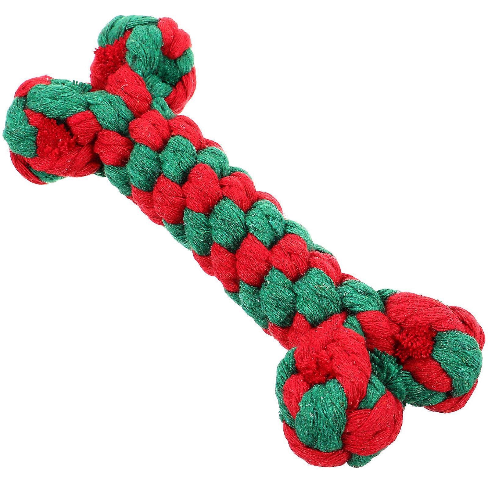 Cotton Rope Dog Toy Bone Shaped Molar Toy for Chewing 4Pcs Set