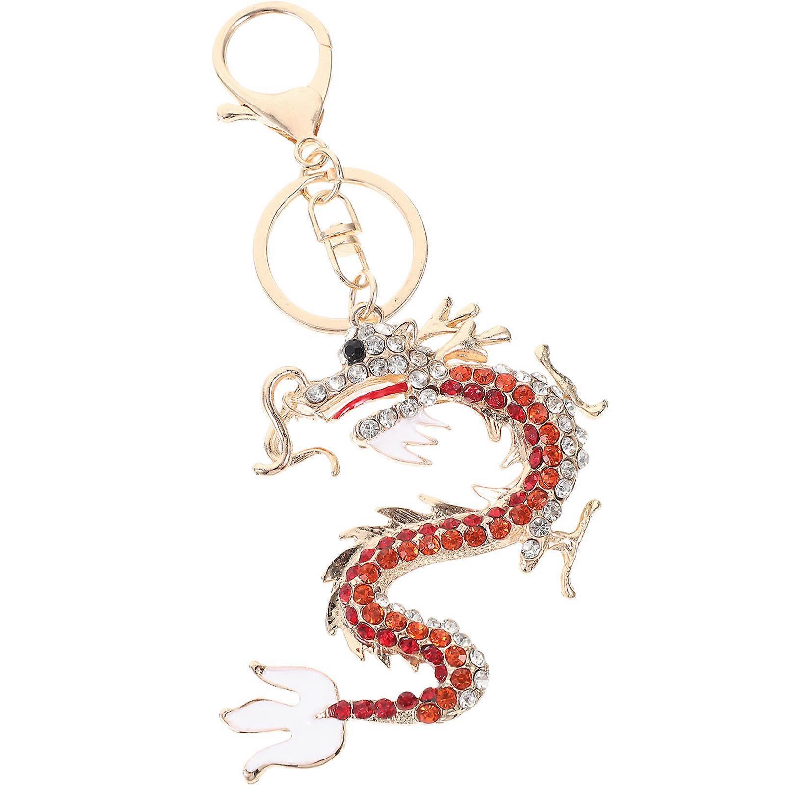 Chinese Dragon Key Pendant Alloy Keychain for Key Storage 4Pcs