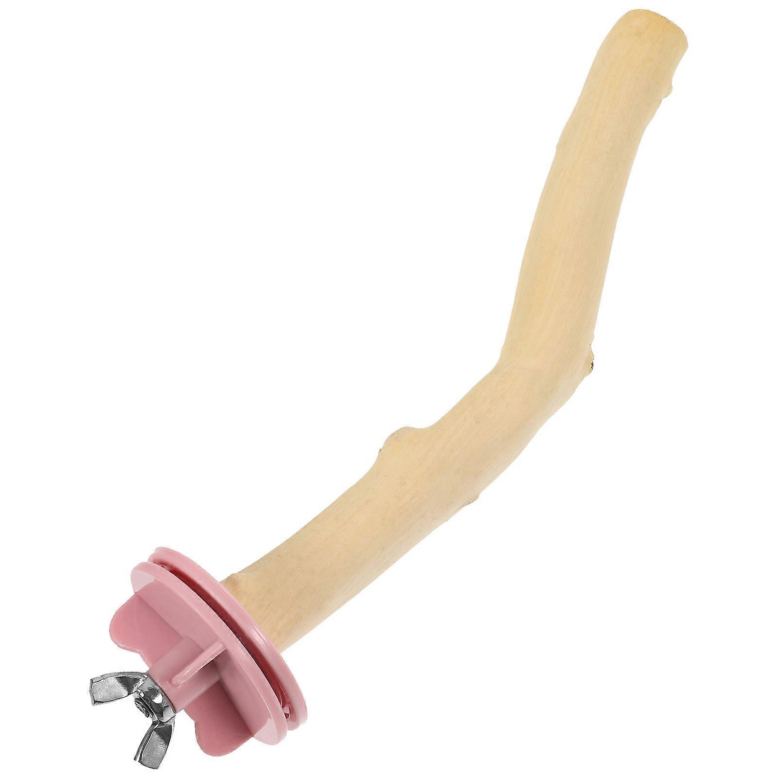 Wood Bird Stand Parrot Perch for Grinding with 4Pcs Quantifier