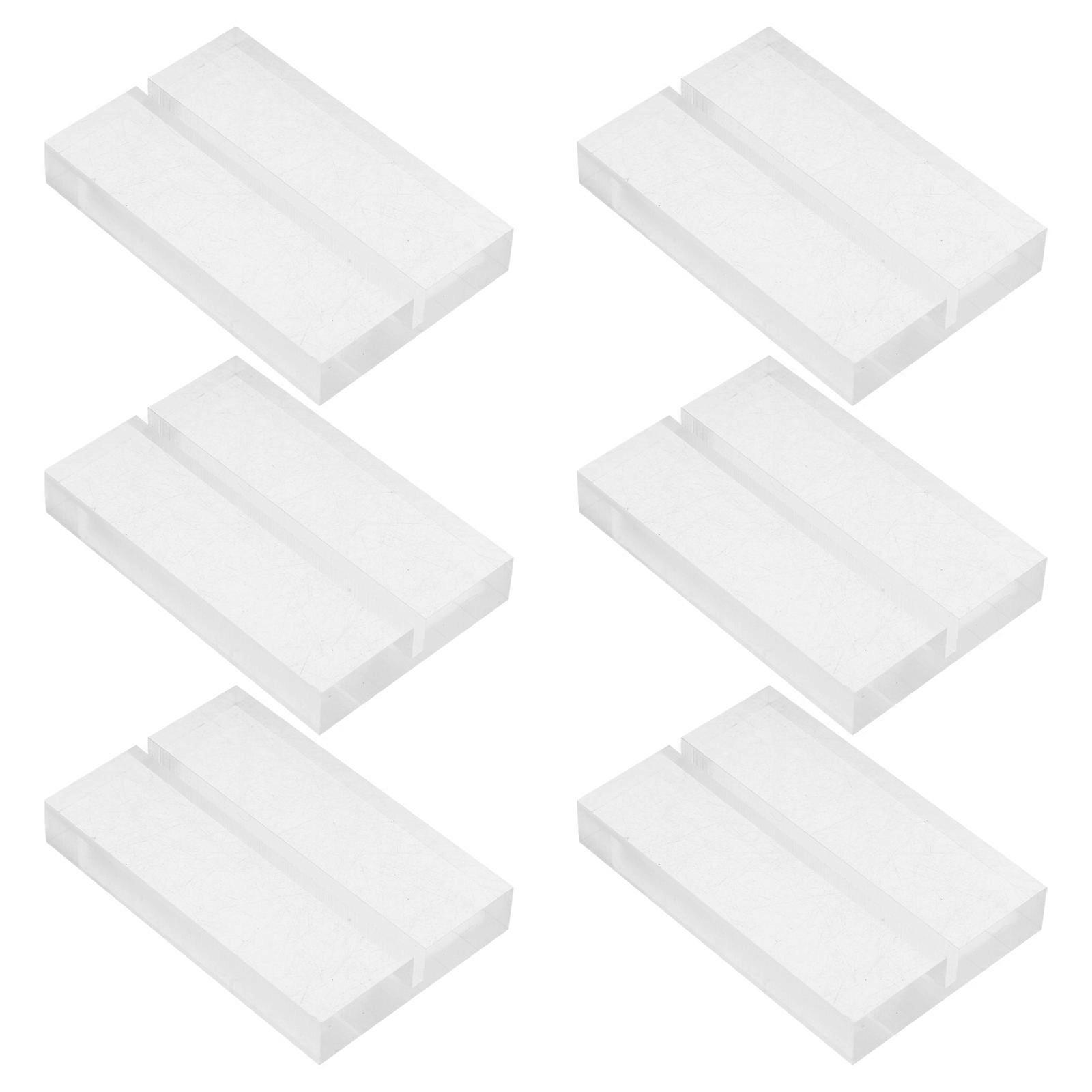 Wood Table Name Holders Stand for Card Display 18Pcs Transparent Base