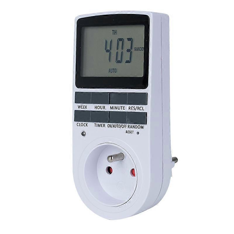 Digital Programmable Socket, Weekly Digital Timer with LCD Display, 12H/24H/7Days Electrical Outlet Timer, Energy Saving for Household Appliances and