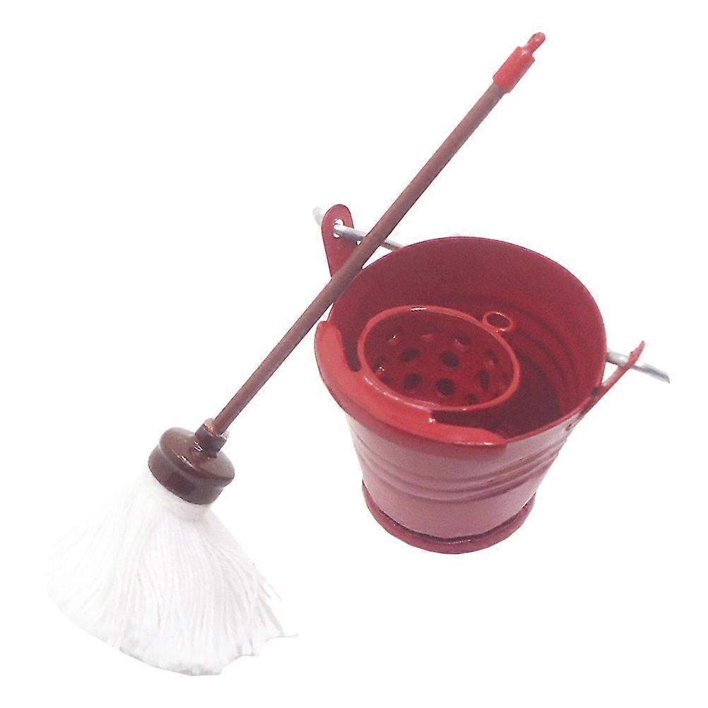 Mini Mop Miniature Cleaning Tool for Home 1Set House Bucket Model