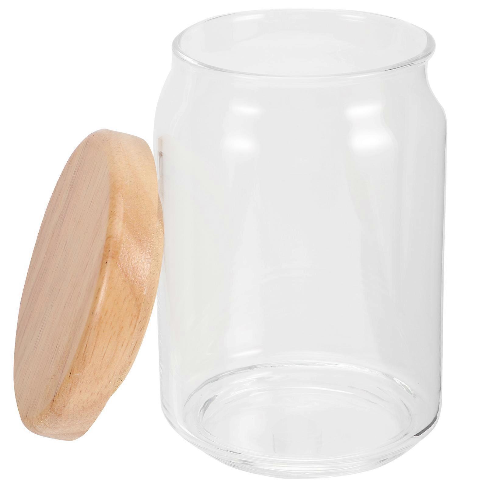 Transparent Glass Coffee Bean Storage Jar With Airtight Lid Ideal For Homeowners And Cooking Enthusiasts 640ML 1Set