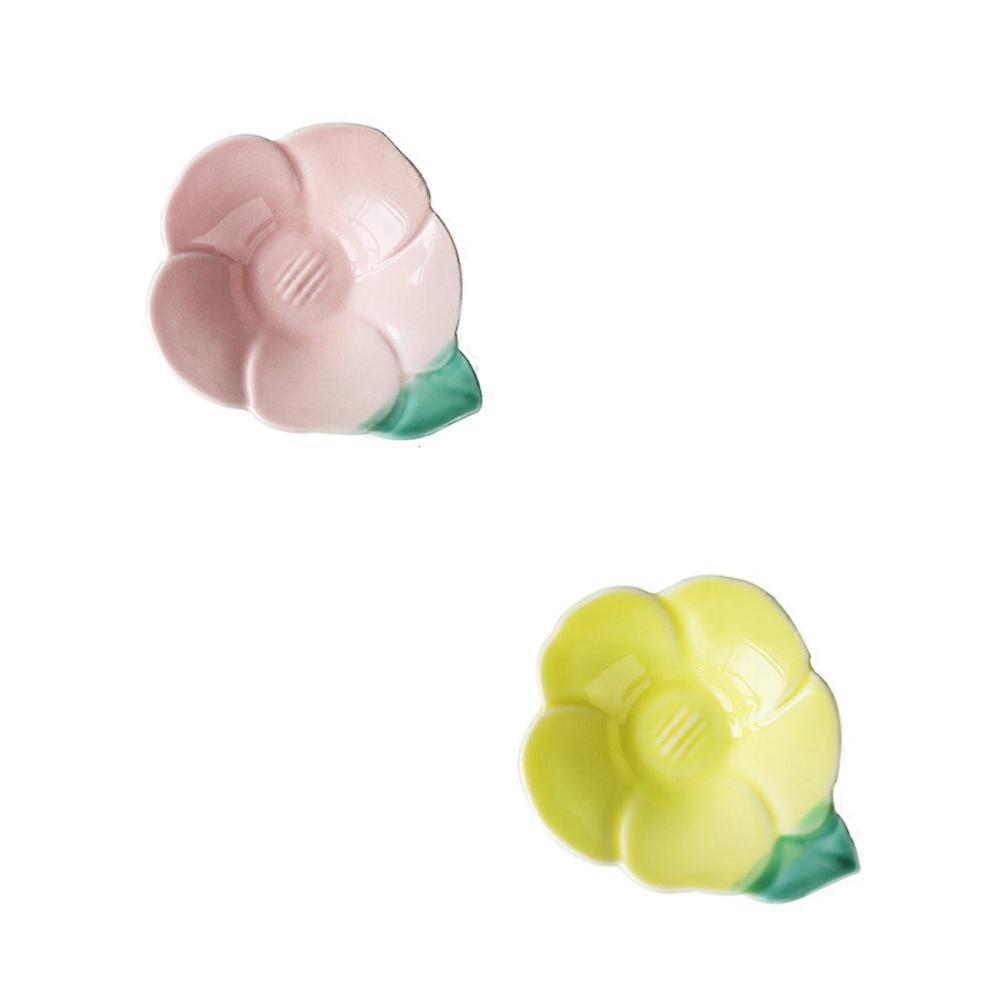 Seasoning Bowl 4 Pcs Flower Shape Appetizer Plates For Family Catering Travel In Assorted Color For Serving Food