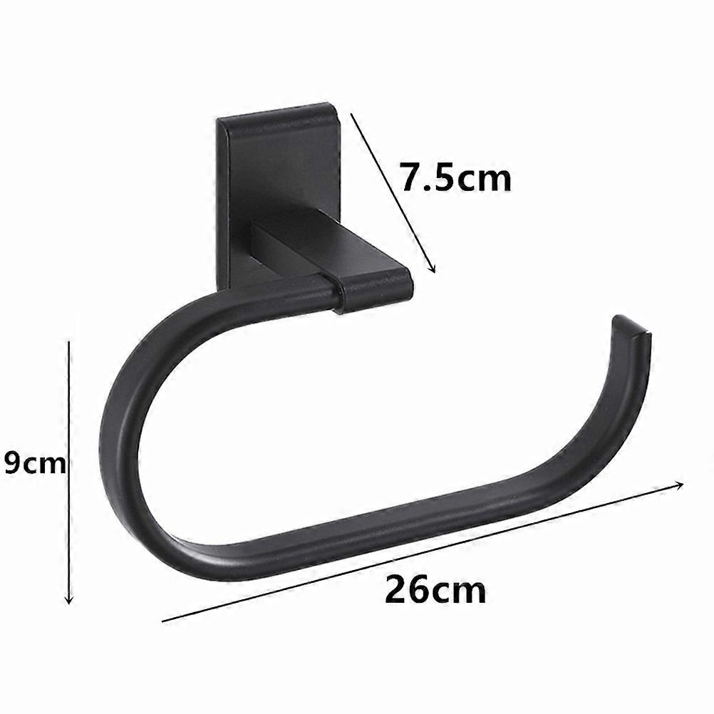 Wall Mounted Towel Holder 2Pcs Rectangular Practical Organizer For Home And Hotel Use In Black Durable Style