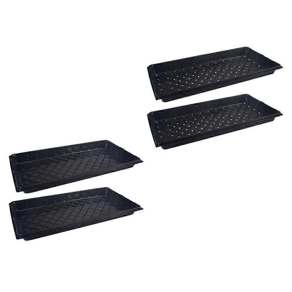 Black Plastic Flowerpot Tray for Supporting Flowerpot 4Pcs Thickened Bases