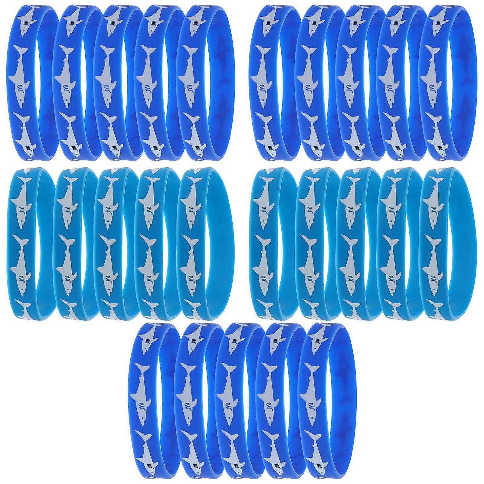 Shark Bracelet Kids Wrist Bands For Event Clothing Accessory Assorted Color Durable 25Pcs
