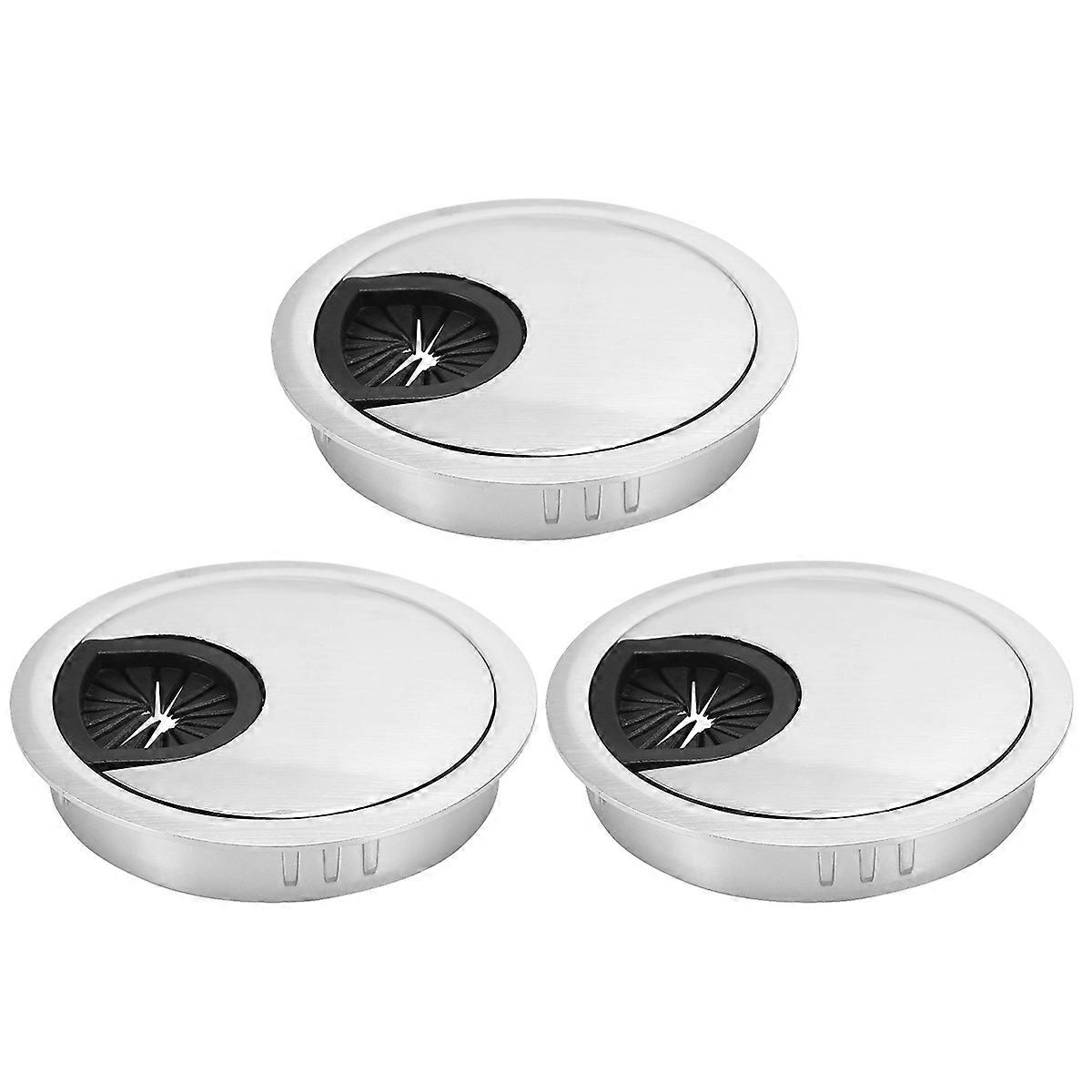 Brushed Texture Cable Cover for Computer Desk Zinc Alloy 2Pcs