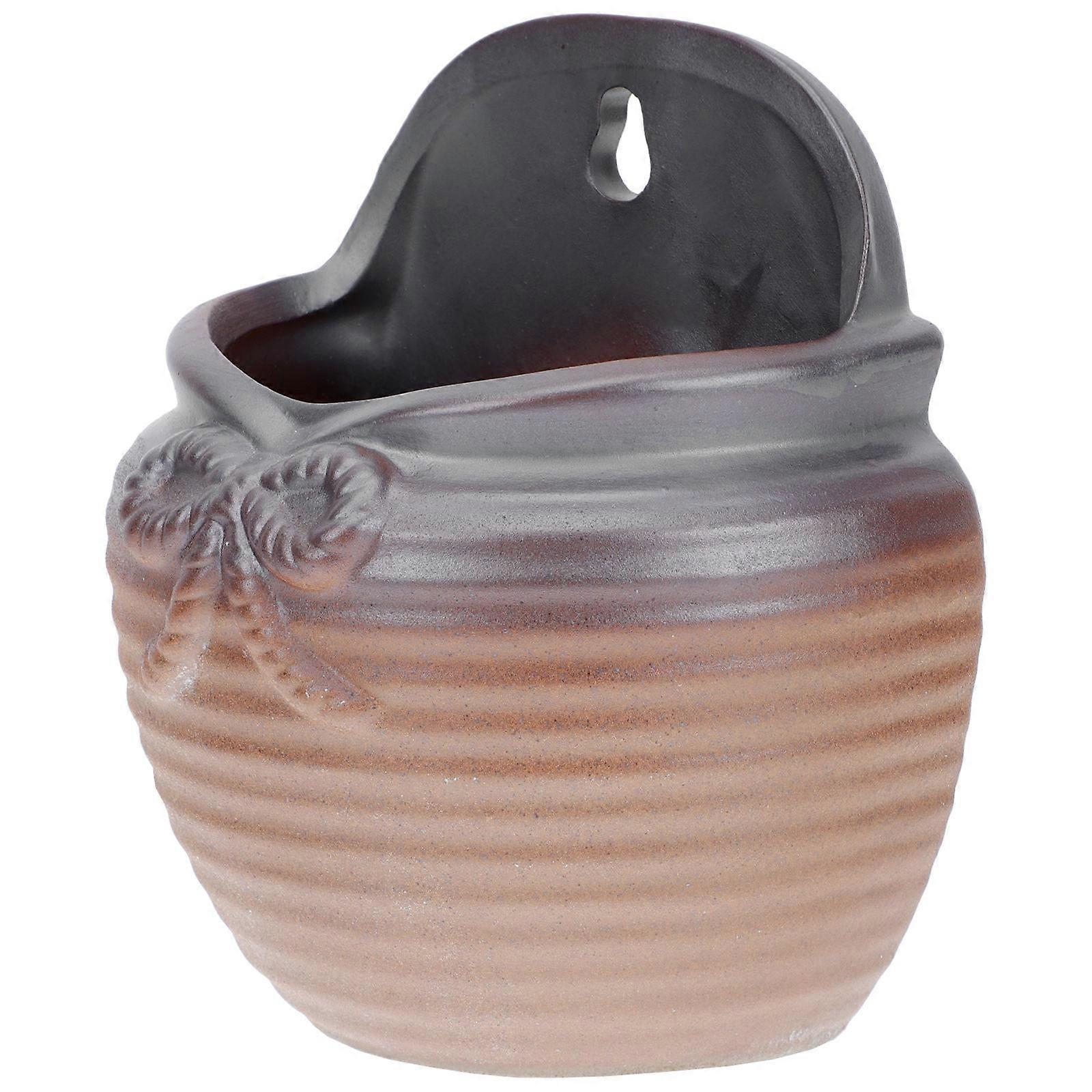 Indoor Flower Pot Ceramic Wall-Mounted for Storage Use 2Pcs