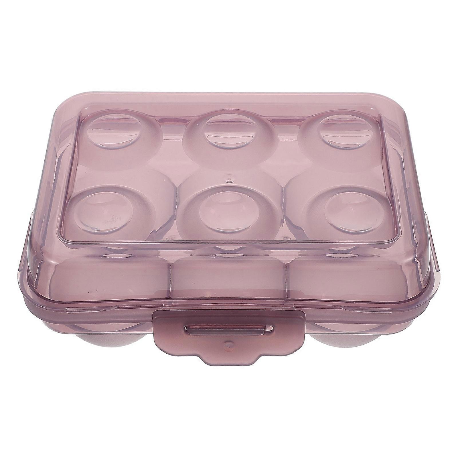 Egg Storage Box Portable Camping Flat Design with 6 Slots 5Pcs Container