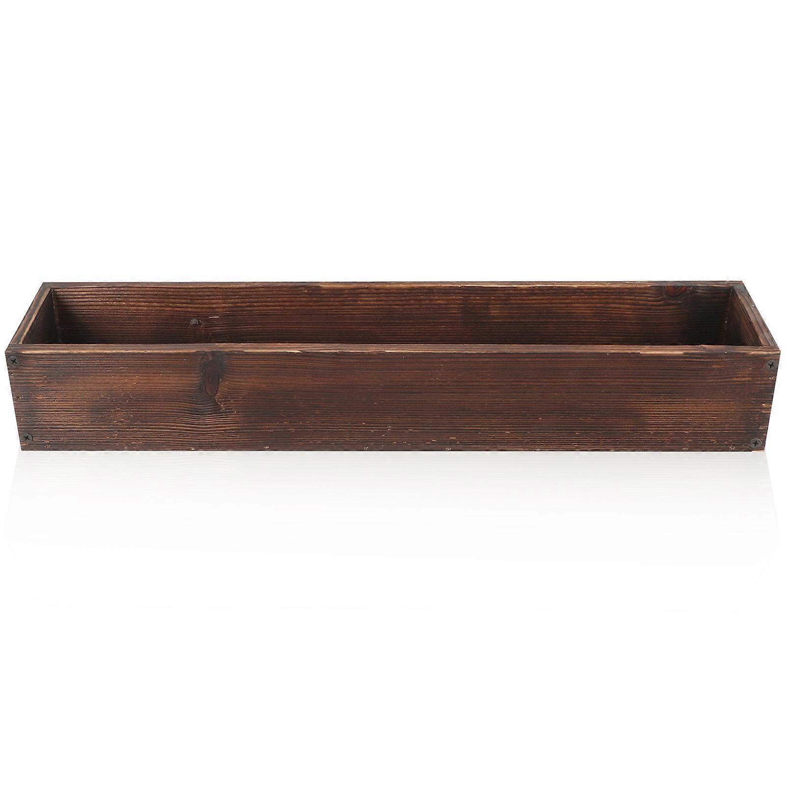 Rustic Wood Flowerpot for Succulent Gardening 2Pcs Set