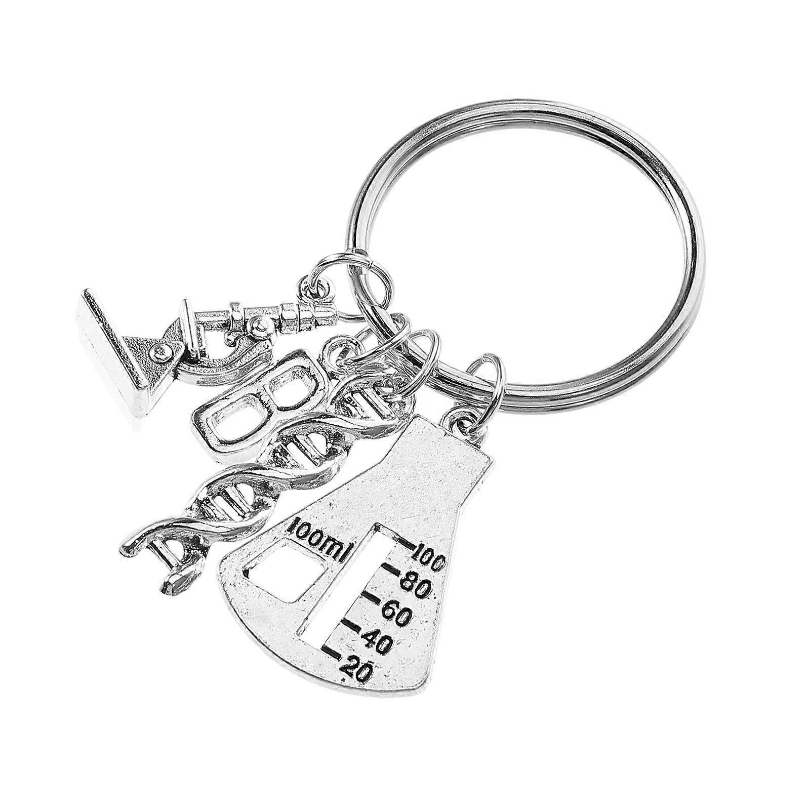 Biology Symbol Keychain for Graduates 3Pcs Alloy