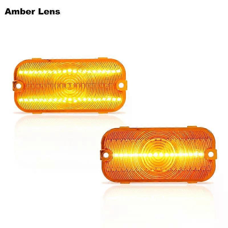 Apply Dynamic Amber LED Car Front Grill Turn Signal Blinker Lights DRL Running/Driving Lights Assembly For Ford Bronco 1966 1967 1968