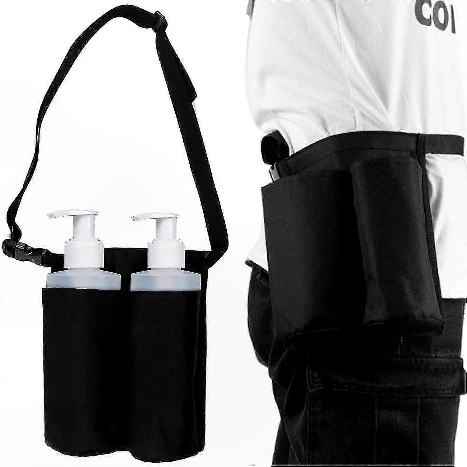 Adjustable Massage Accessory with 2 Pockets for Lotion & Oil Bottles