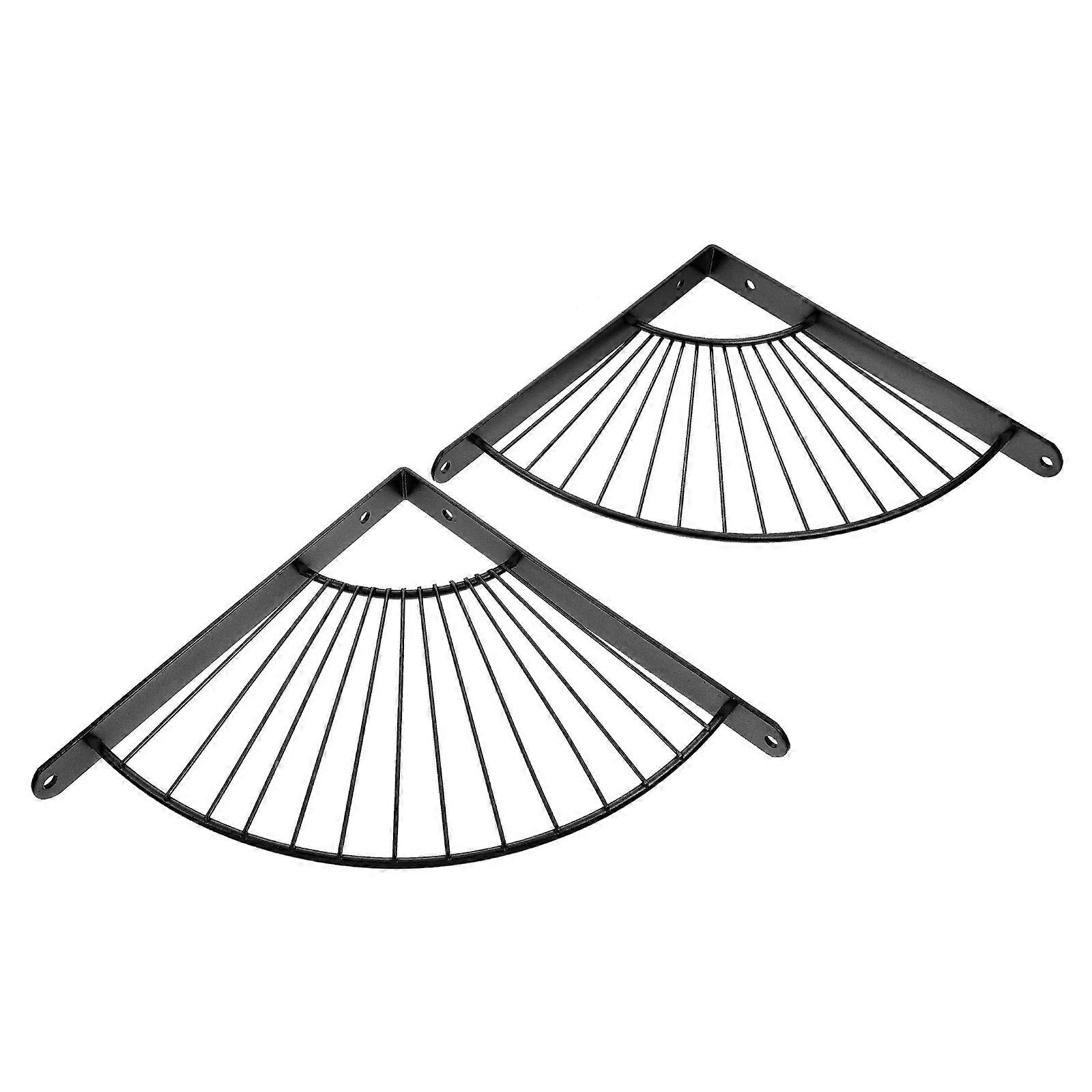 Storage Triangle Bracket Shelf Support For Bathroom Kitchen Organized Space Black 2Pcs