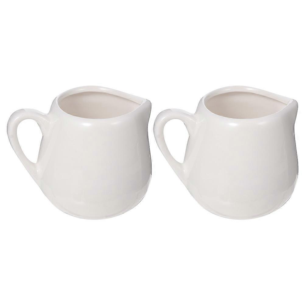 Ceramic Milk Jug Mini Sauce Cup with Handle for Kitchen Use 4Pcs