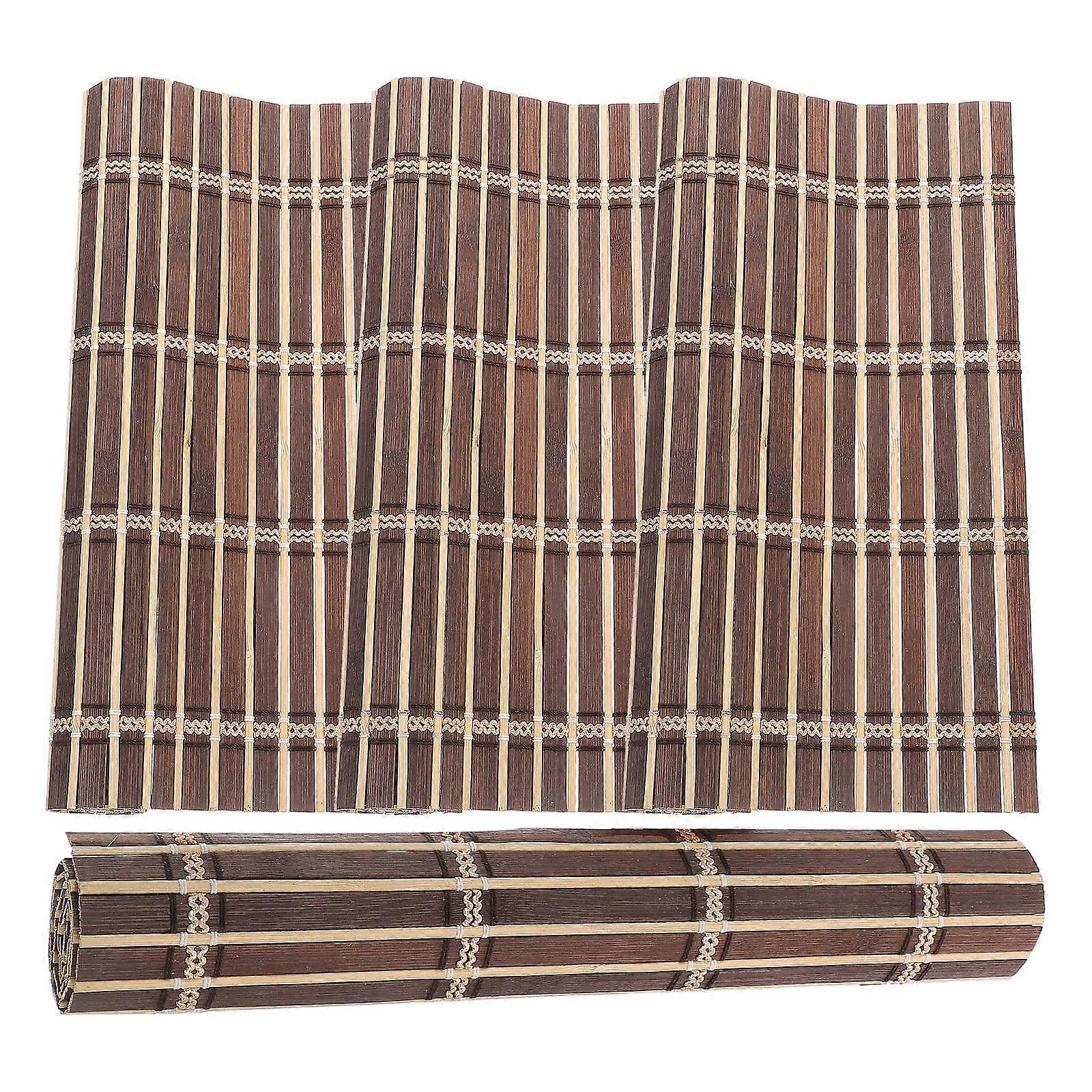 4Pcs Bamboo Placemat Rustic Place Mat for Dining Table Brown