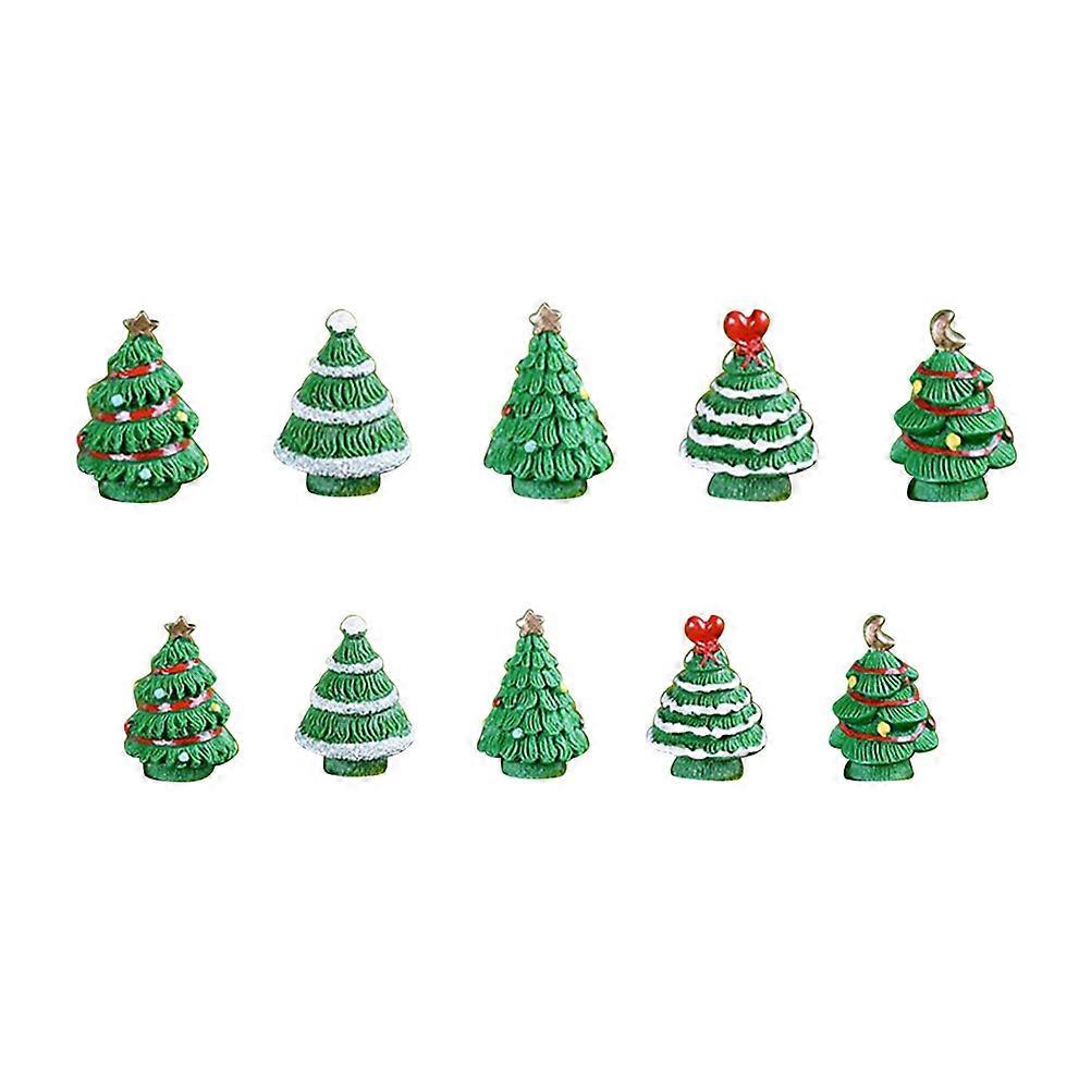 Resin Christmas Decor Miniature Tree for Desktop 32Pcs Collection