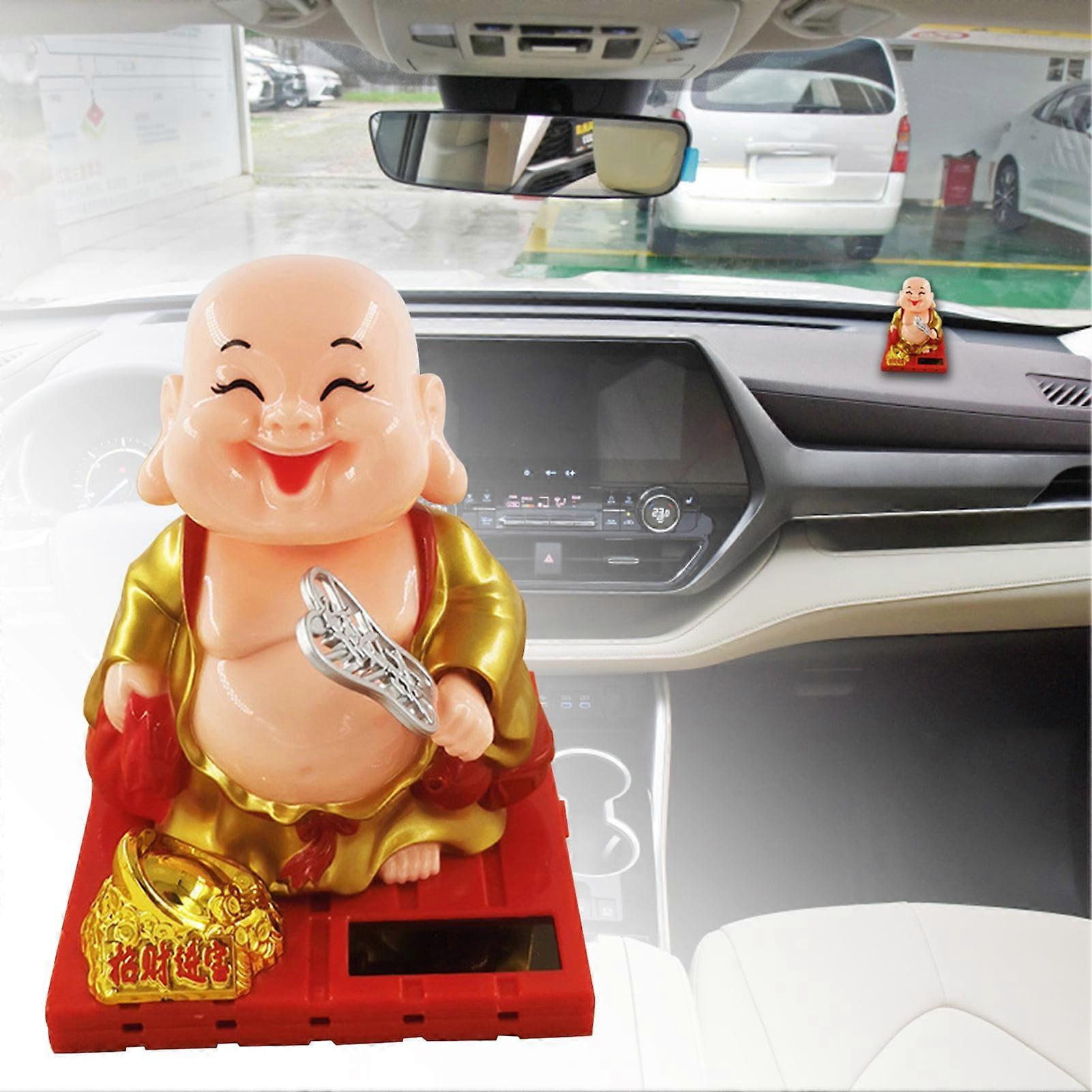 Bluethy Buddha Statue Creative Anti-deform Plastic Interior Dashboard Decor Toy for Car