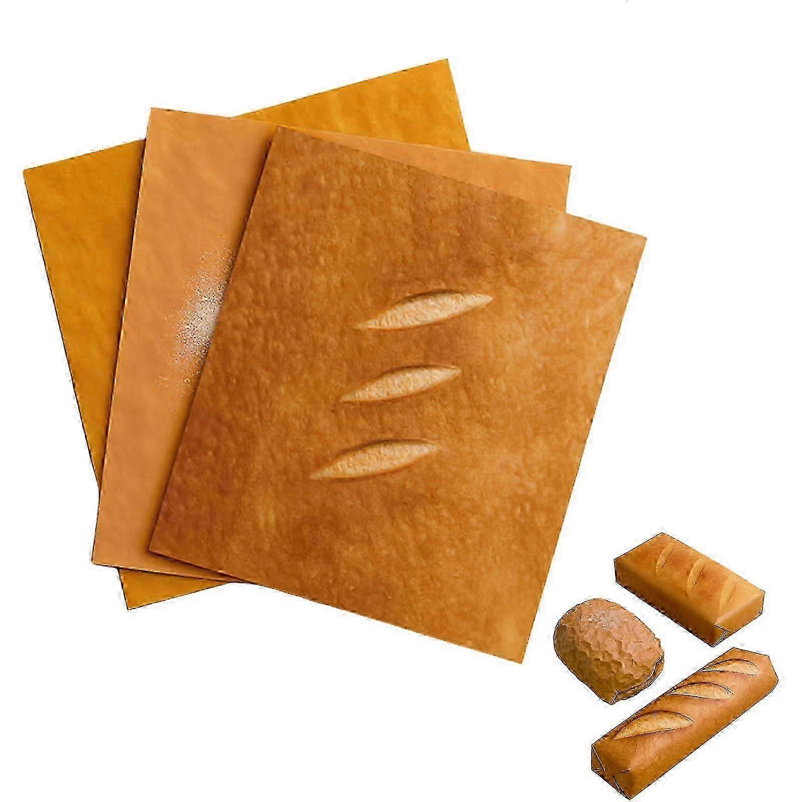 6/18Pcs Bread-Shaped Gift Wrapping Paper, Fun Realistic Bread Baguette And Toast Designs for Presents Packaging