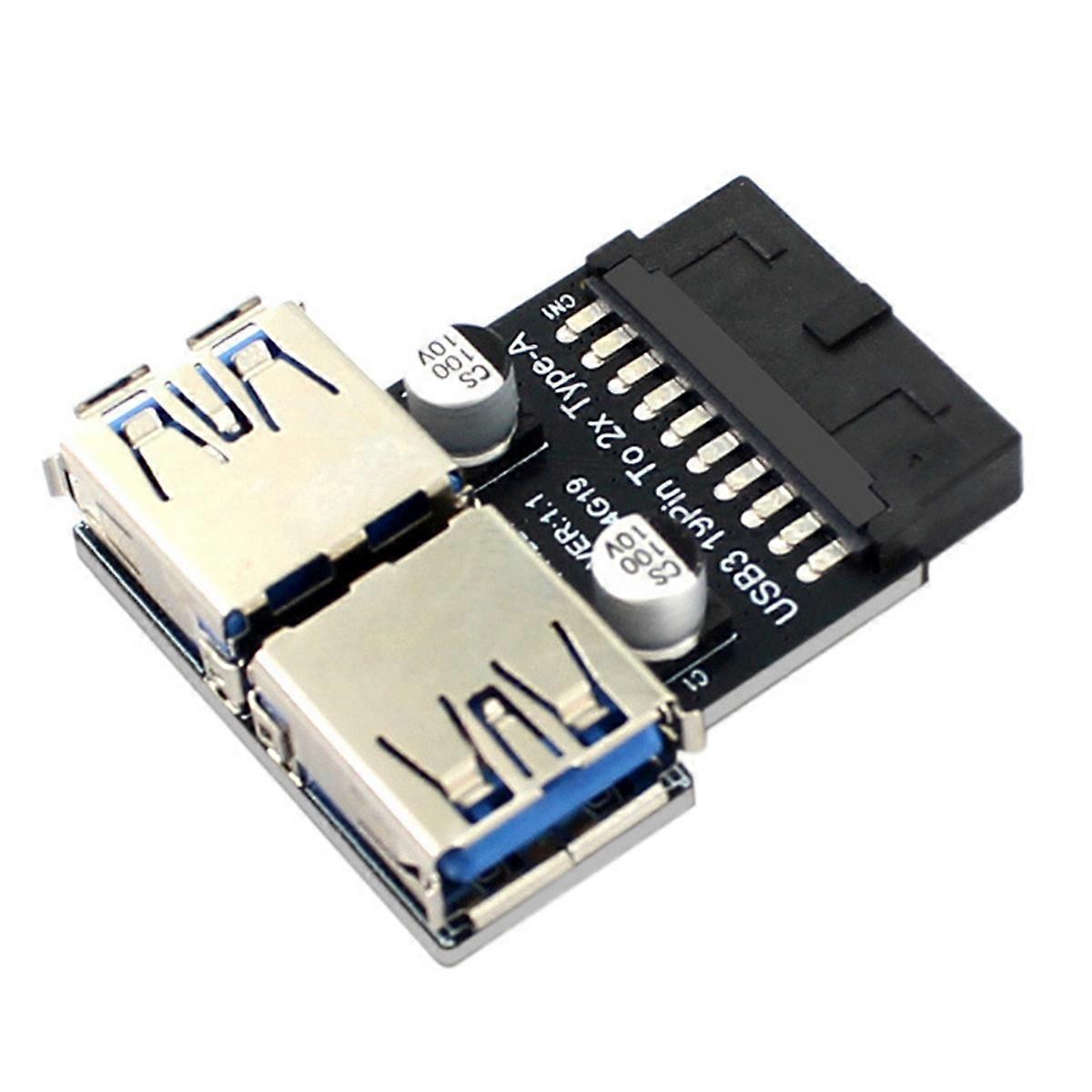 19Pin to Dual USB3.0/3.1 Adapter 19P/20P to Dual Type-A Female