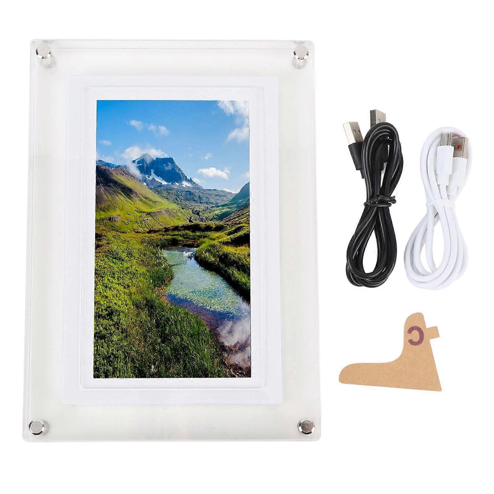 7 Inch Digital Picture Frame LED Colorful Light 4GB Memory Auto Rotate Acrylic Video Frame Digital Photo Frame for Home Bedroom Office