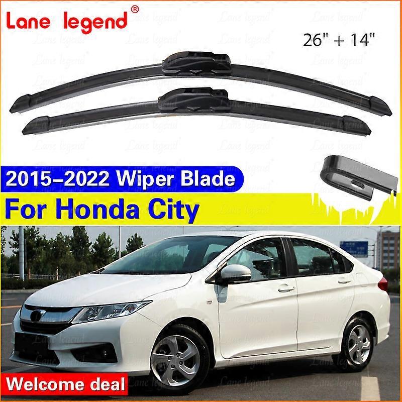 Applies to Car Wiper Blades For Honda City GM4 GN Grace Ballade 2015-2022 Windshield Windscreen Front Window Blades 26"+14" Car Accessories