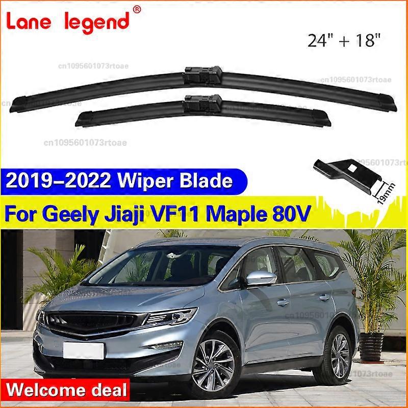 Applies to Car Wiper for Geely Jiaji VF11 Maple 80V 2019-2022 24" + 18" Front Wiper Blades Brushes Cutter Accessories 2019 2020 2021