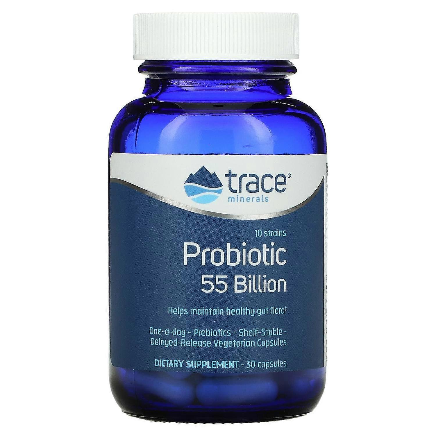 Trace Minerals ÃÂ¬ÃÂ, Probiotic, 55 Billion, 30 Capsules
