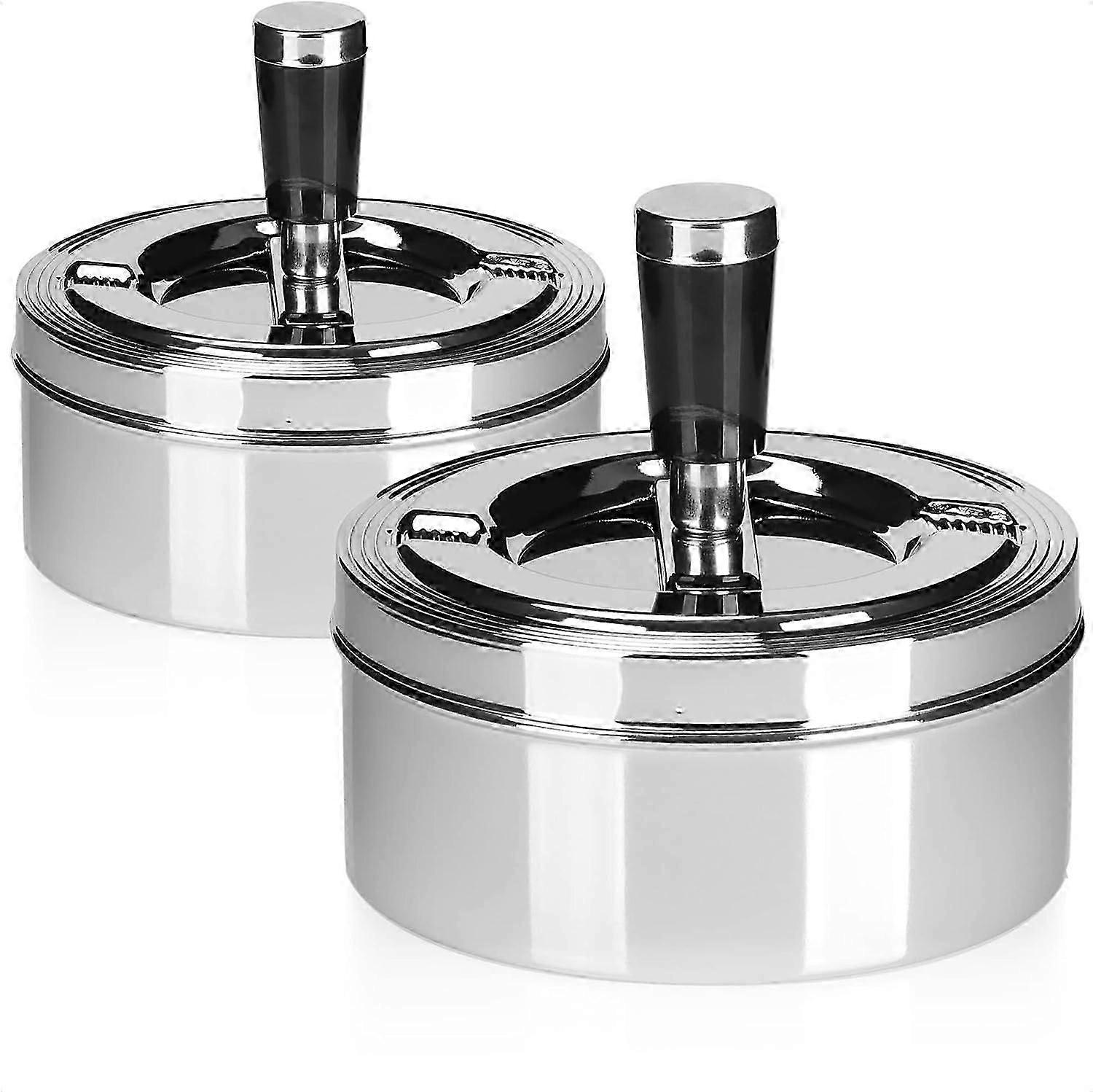 2X Indoor and outdoor rotating metal ashtray - closed rotating ashtray - wind ashtray (1 - rotating ashtray)