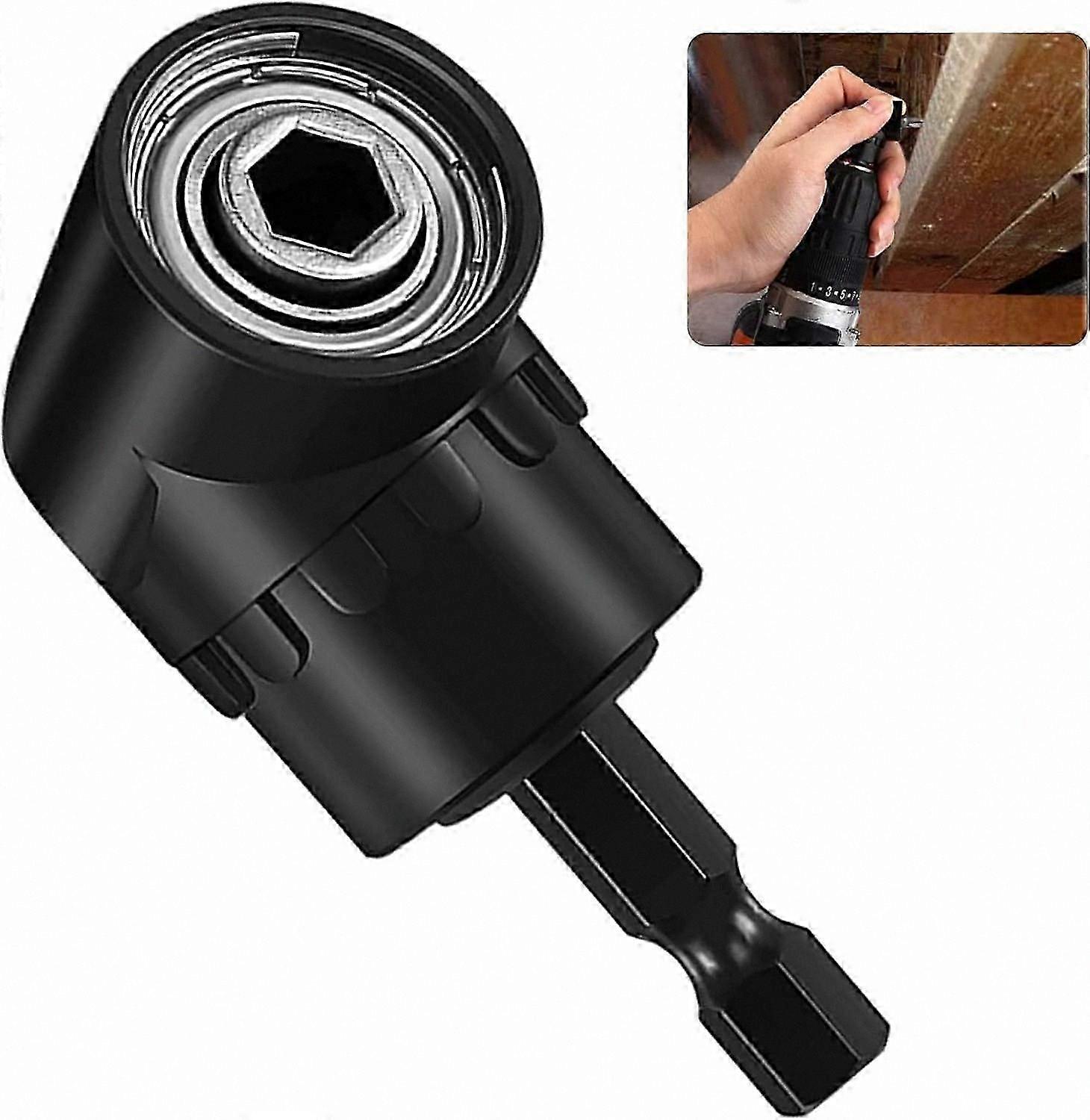 Right Angle Drill Adapter with 1/4" Magnetic Bit Holder, Multi-Function Screwdriver Tool for Tight Spaces