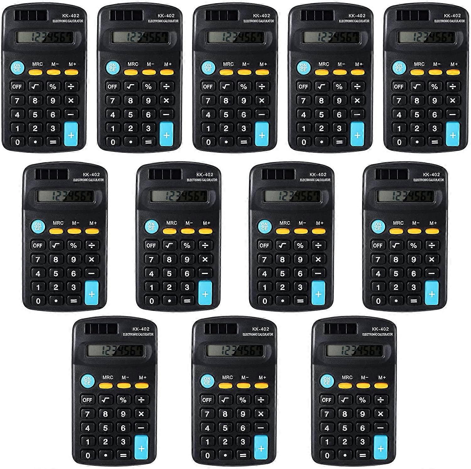 12 Pieces Pocket Size Mini Calculators Handheld Ang 8-Digit Display Calculator Basic Standard Calculators Small