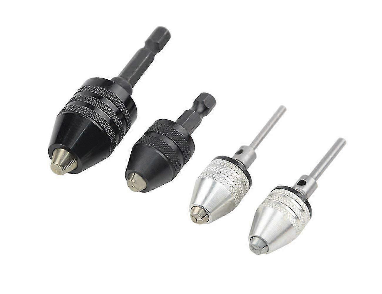 4-Piece Keyless Drill Chuck Quick Change Adapter Set for Easy Tool Switching