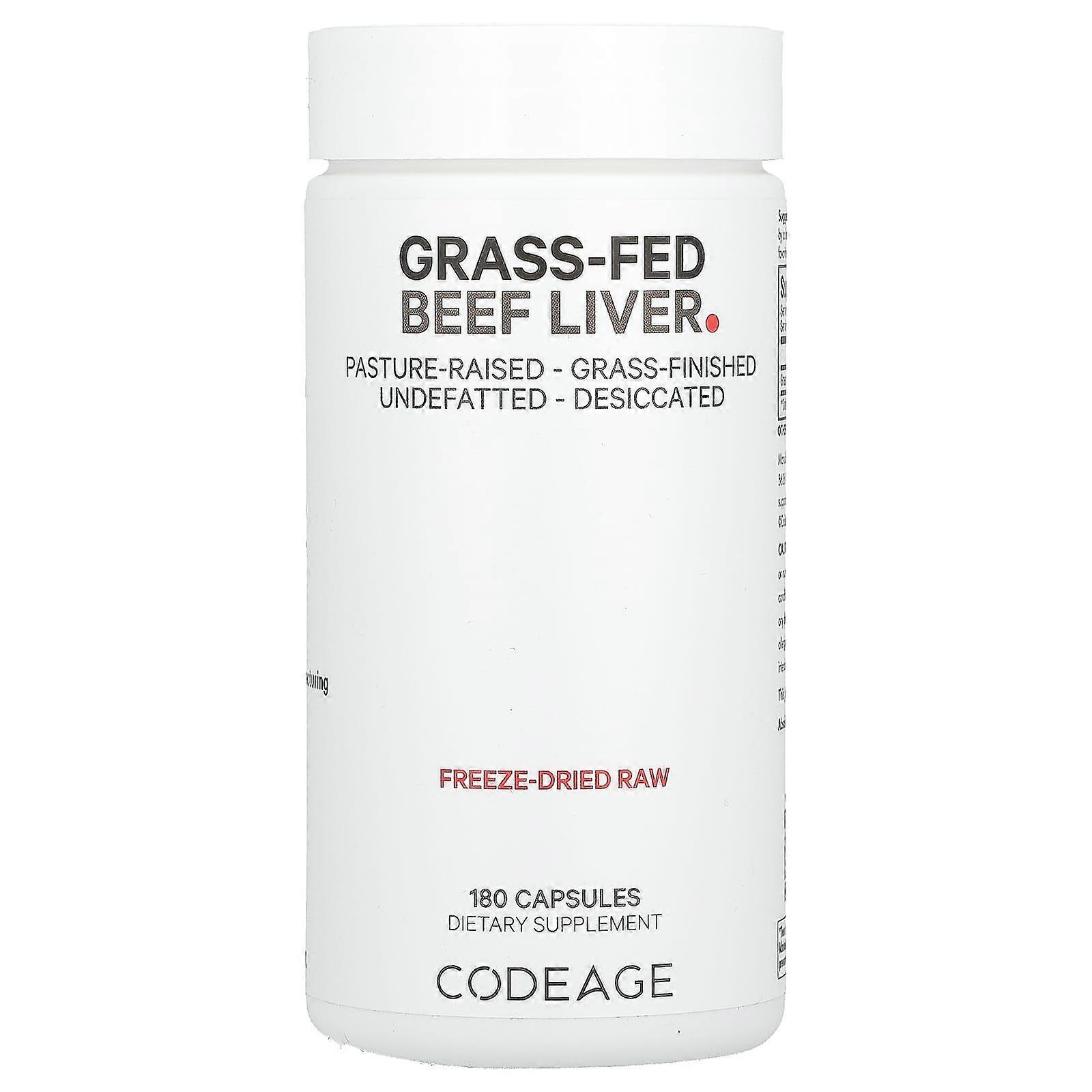 Grass-Fed Beef Liver, 180 Capsules