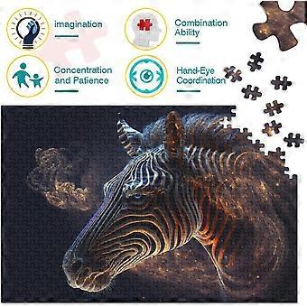 Quebra-cabeças para adultos Quebra-cabeça de zebra de animais Quebra-cabeça de madeira adequado para adultos para decoração de casa - PT 222