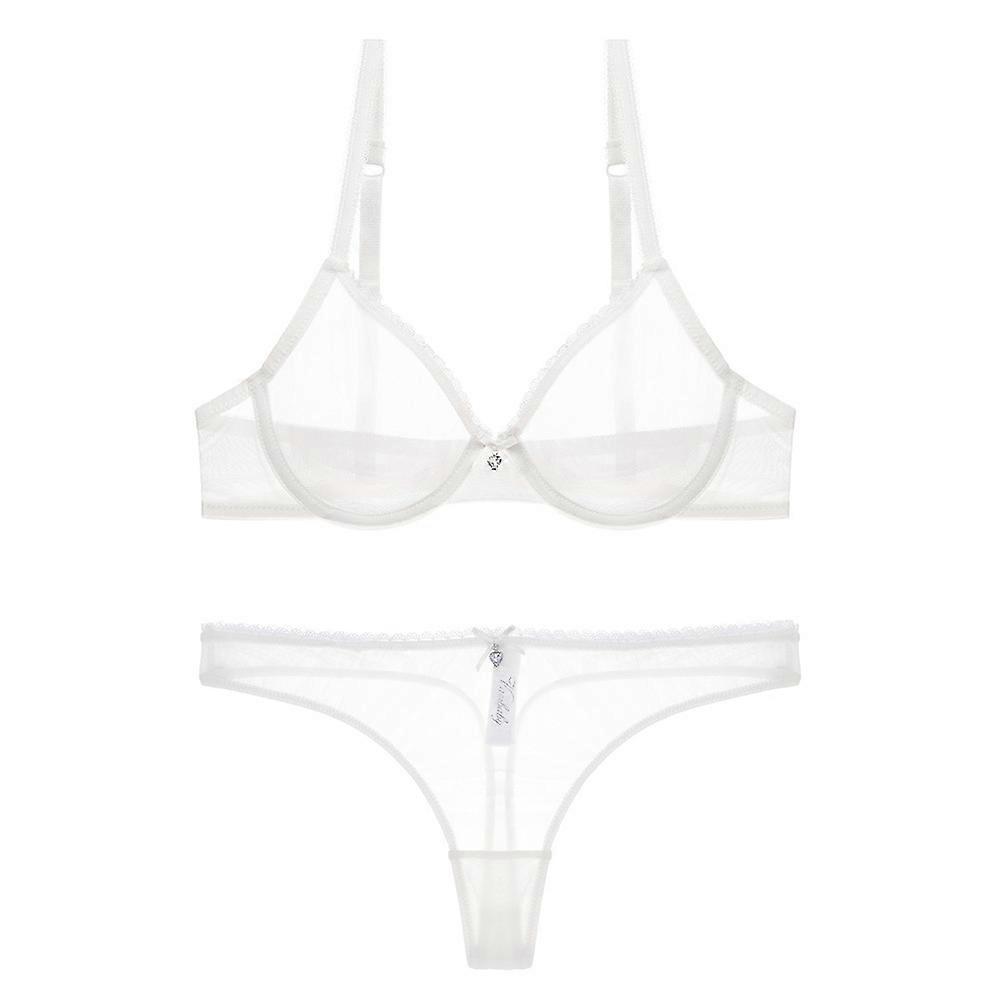 Tazza ultrasottile, biancheria intima in pizzo a rete, set di mutandine per reggiseno sfoderato