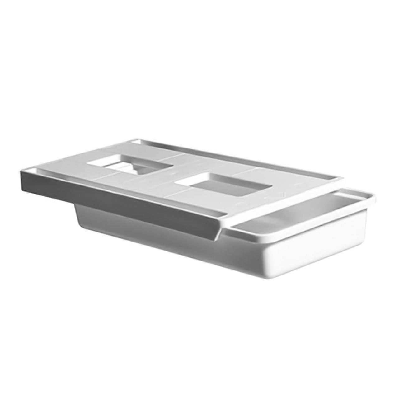 Hidden Desk Bottom Storage Box With Cover Under Desk Drawer Organizer ABS PP Material For Pens Documents Jewelry Files