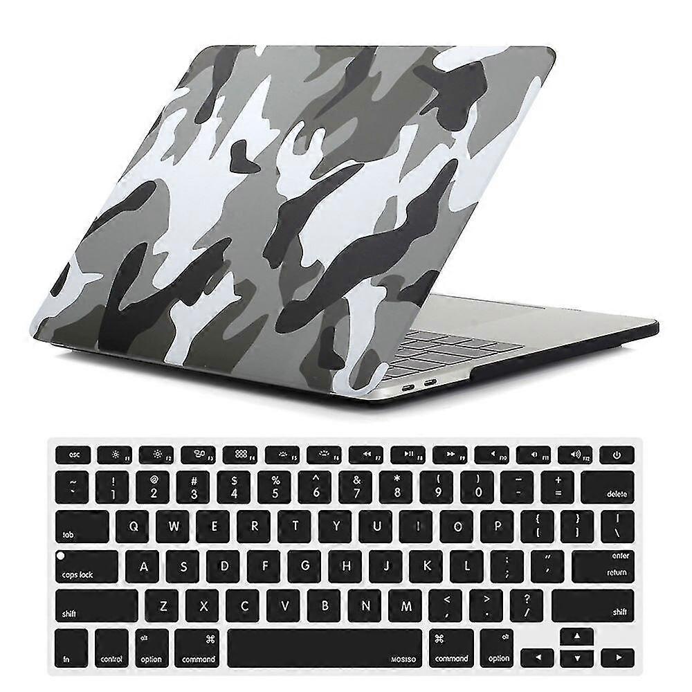 Capa com estampa camuflada cinza 25-26 para Macbook Pro 15 polegadas Retina A1398