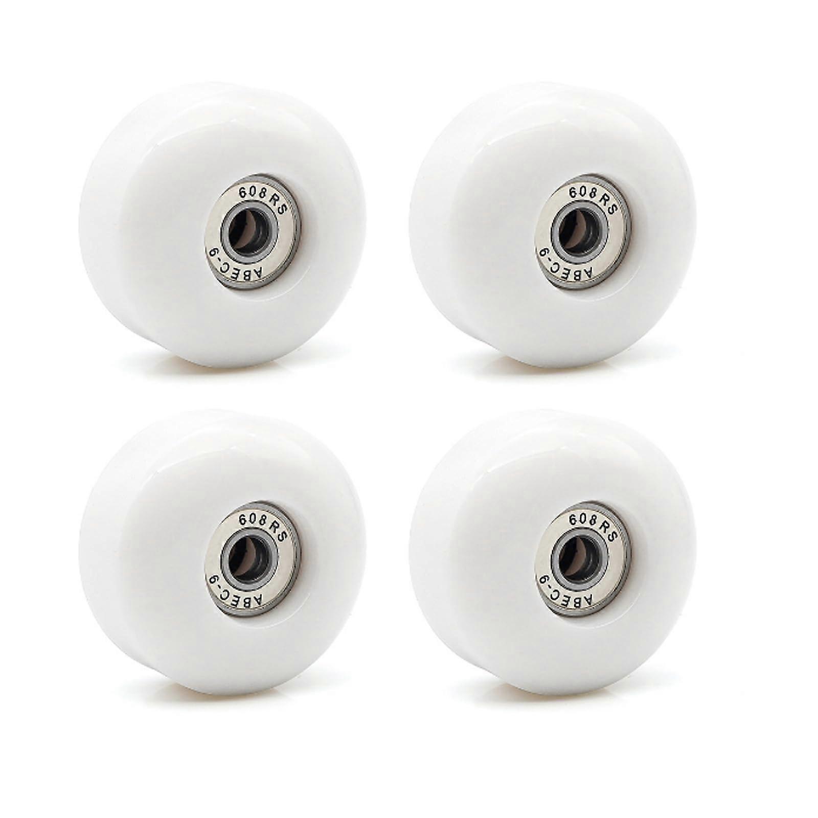 Inline Skate Wheels 4 Pack 58x32mm 95A With Bearings White For Inline And Quad Skates