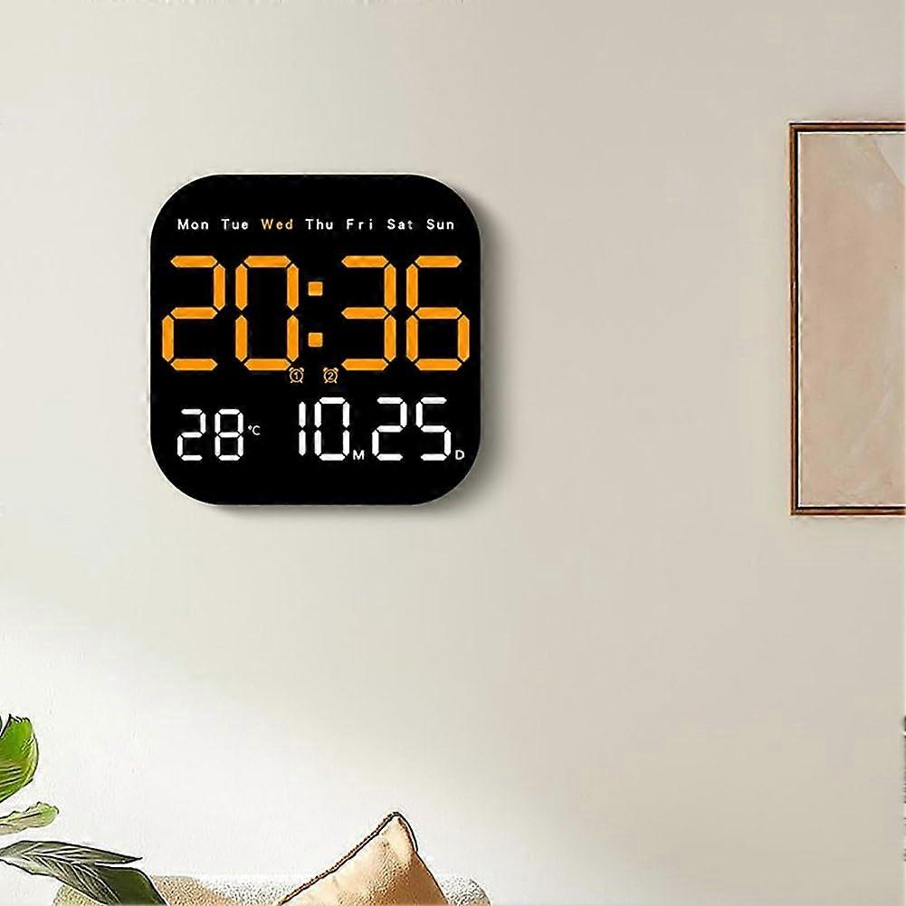 Wall Clock With Remote Control Display Temperature Display Desktop Clock Kitchen Living Room Bedroom Modern Silver Green