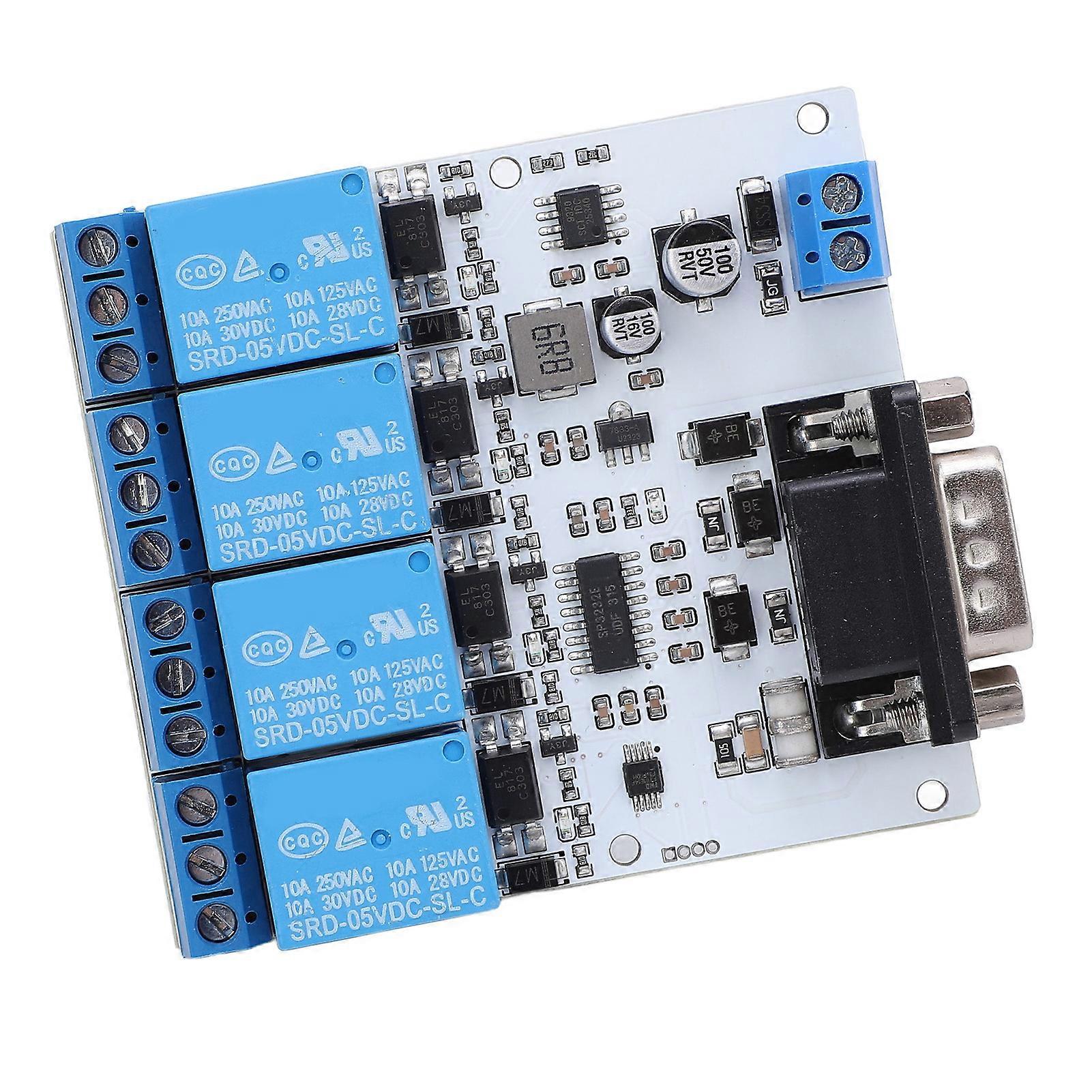 RS232 Relay Module Opto 4 Channel Serial Port Control Relay Module with 8 Bit MCU SP3232 