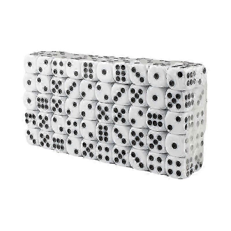 White Dice Set - 100 Pcs 6-Sided for Math & Board Games