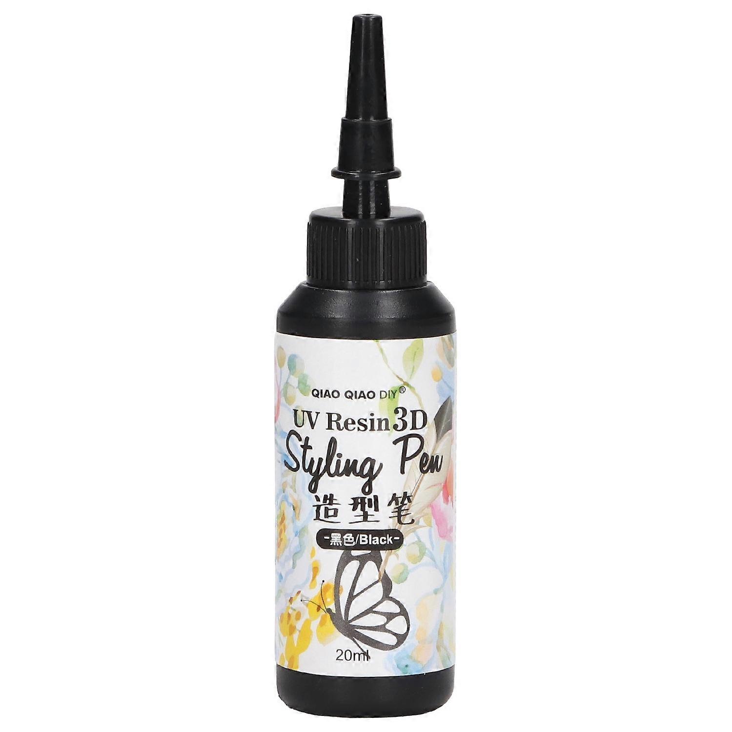 UV Resin Styling Pen 20ml Fast Curing 3D UV Resin Liner Unique Pen Shape DIY Outline Resin Liner for