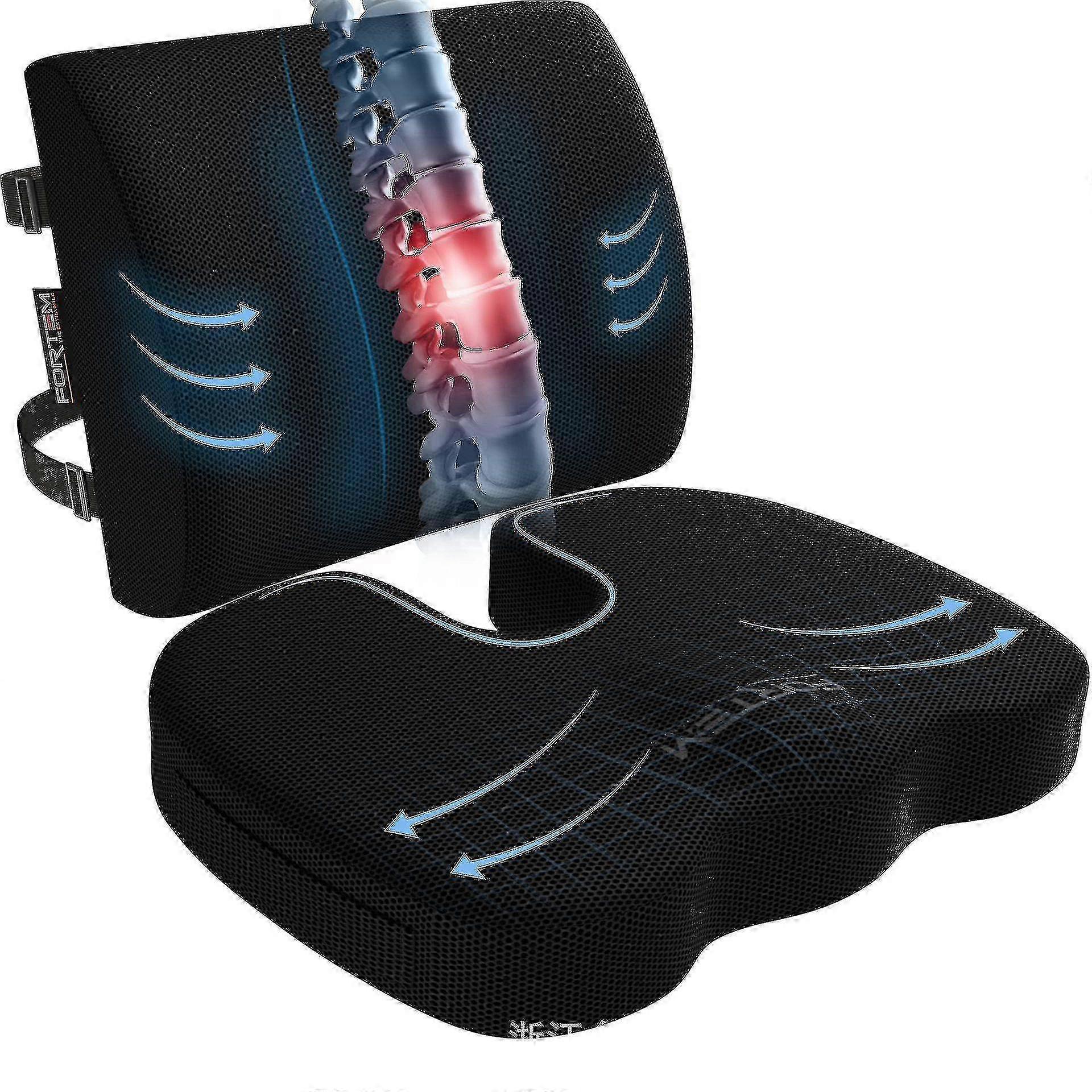 Memory Foam Lumbar Support Cushion for Office & Car Seat