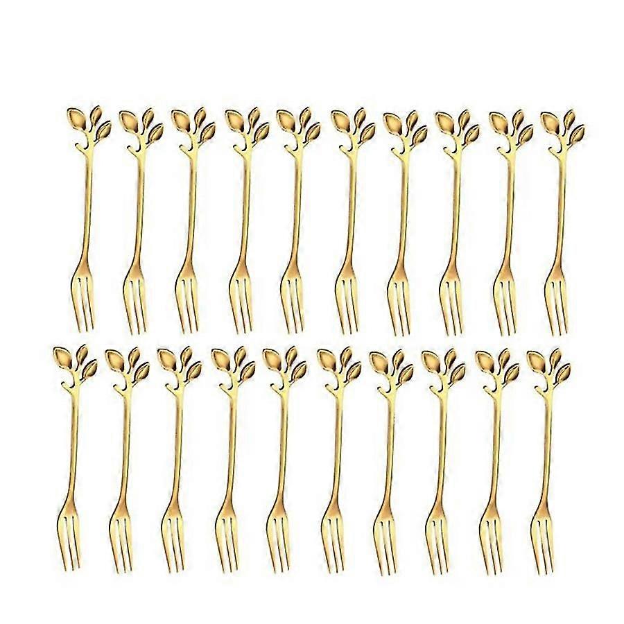 20pcs Stainless Steel Flatware Fruit Fork Dinnerware Appetizer Snack Dessert Fork Kitchen Tableware (haoyi