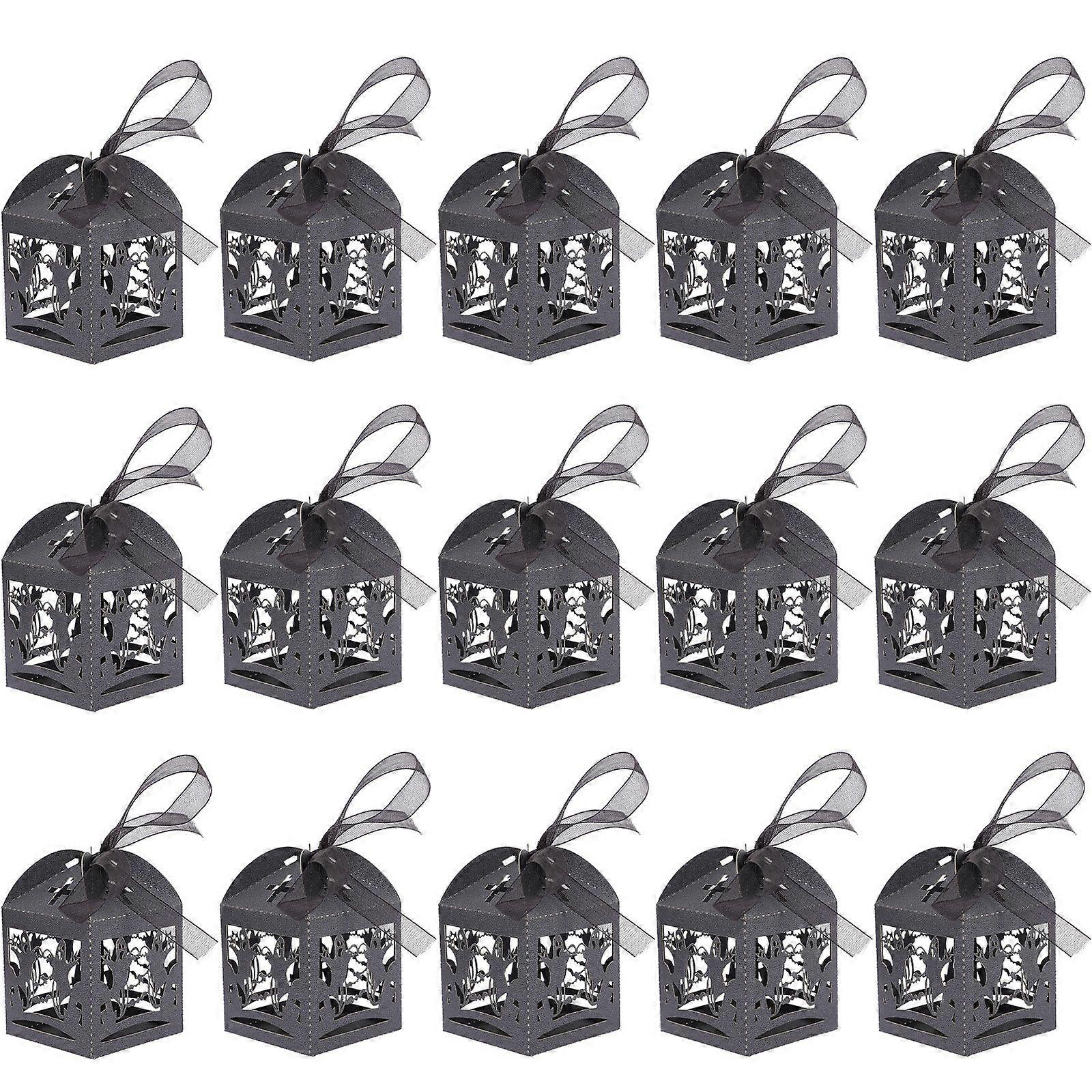 16pcs Handle Paper Candy Boxes Cookie Boxes Halloween Small Gift Packing Containers