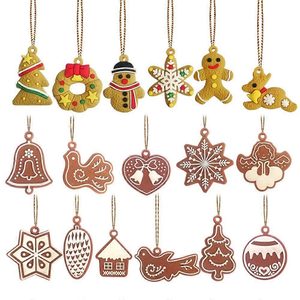 Christmas Tree Ornaments 17Piece PVC Multicolor Set Snowflake Snowman Wind Chime Bird Angel Pendants For Christmas Tree