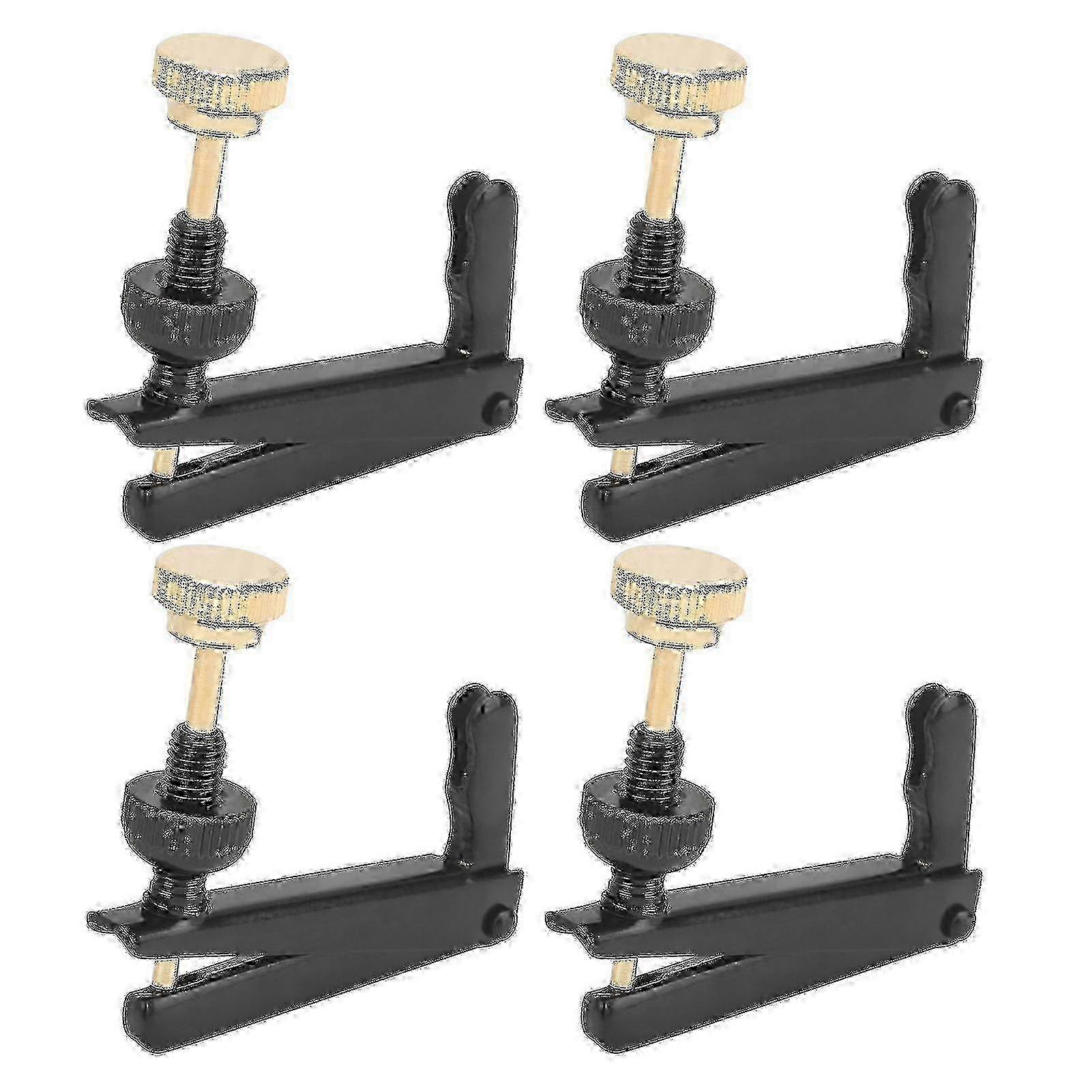 4Pcs Violin Fine Tuners 3/4?4/4 Cello Parts String Tool Replacement Instrument AccessoriesBlack_Feb